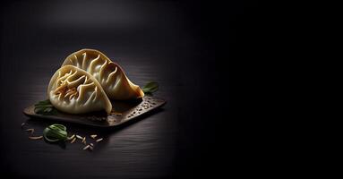 gyoza realistic product showcase for food photography photo