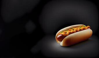 hot dog fast food realistic product showcase for food photography photo
