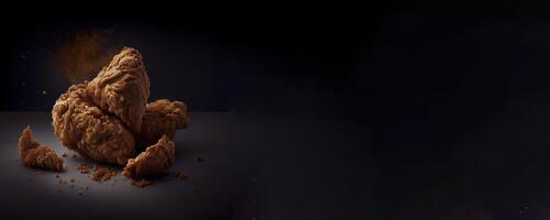 fried chicken realistic product showcase for food photography photo