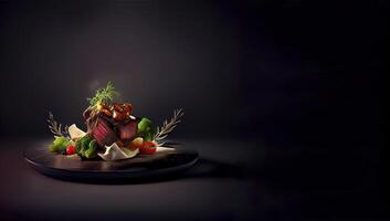 main course realistic product showcase for food photography photo