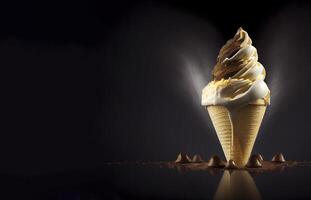 ice cream realistic product showcase for food photography photo