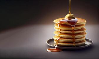 pancakes in the solid plate realistic product showcase for food photography photo