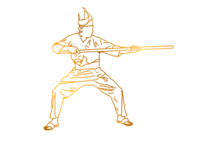 man practice silat with rattan stick - had element gold png