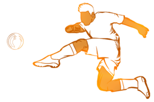 icon of soccer player kicking a ball png