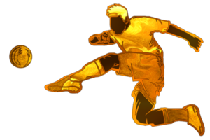 icon of soccer player kicking a ball png