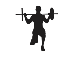 Silhouetten von Menschen tun Sport, Fitness, Gymnastik, Fitnessstudio - - Gewichtheben png