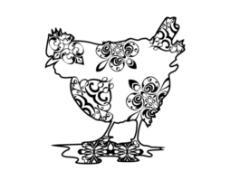 Chicken Mandala Ornament png