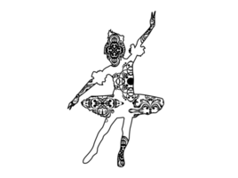 kvinna balett dansare mandala prydnad png