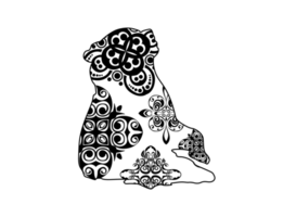 Urso mandala enfeite png