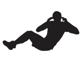 Silhouettes of people doing Sport, fitness, gymnastics, gym - Sit Up png