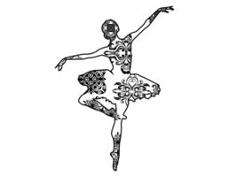 Female Ballet Dancer Mandala Ornament png