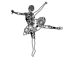 femelle ballet Danseur mandala ornement png