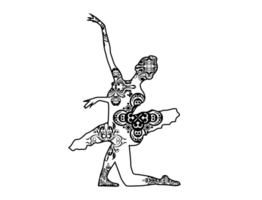 Female Ballet Dancer Mandala Ornament png