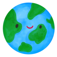 Earth Day watercolor illustration png