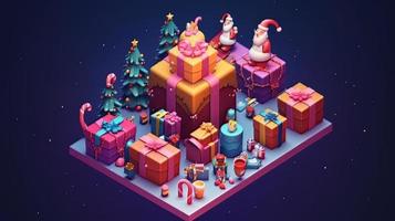 Merry Christmas 3D isometric photo