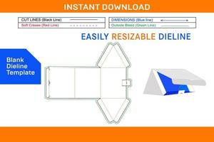 regalo triángulo caja dieline modelo y 3d caja diseño blanco dieline modelo vector