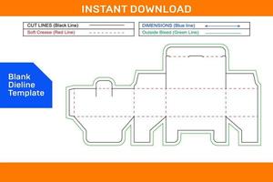 Mask box dieline template and 3D box Design Blank dieline template vector