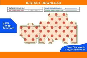 Mask box dieline template and 3D box Design Color Design Template vector