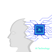 AI cpu robot brain circuit technology abstract background. png