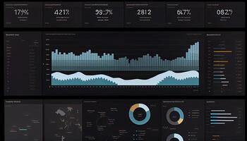 Analyst working on business analytics dashboard photo