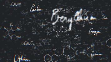 química fórmulas em quadro-negro video
