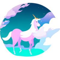 carino unicorno arcobaleno fantasia png