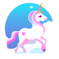 linda unicornio arco iris fantasía png