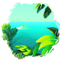 leaf tropical badge illustration png