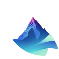 mountain landscape gradient badge png