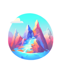 Montagne paysage pente badge png