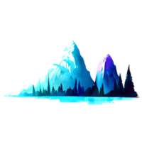 mountain element watercolor png