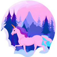 carino unicorno arcobaleno fantasia png