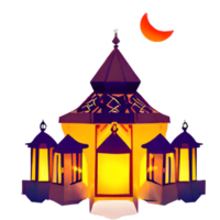 islamic lantern gradient illustration png