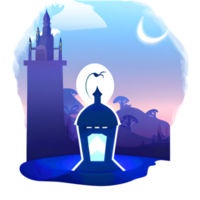islâmico lanterna gradiente ilustração png