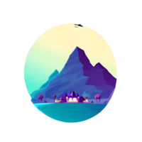 Montagne paysage pente badge png