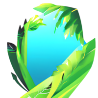 feuille tropical badge illustration png
