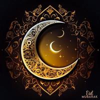 Beautiful Eid mubarak arabic islamic background and banner Design. photo