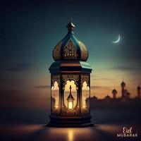 Beautiful Eid mubarak arabic islamic background and banner Design. photo