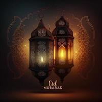 Beautiful Eid mubarak arabic islamic background and banner Design. photo