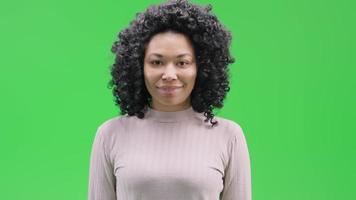 Green Screen young african female positive feedback video