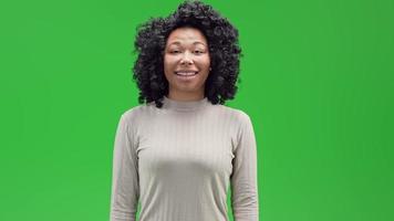 Green Screen young african female nods head in agreement video