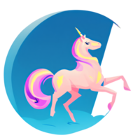 linda unicornio arco iris fantasía png