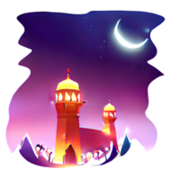 islamic lantern gradient illustration png