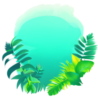 feuille tropical badge illustration png
