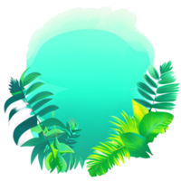 leaf tropical badge illustration png