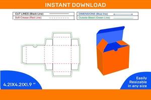 personalizado Derecho pliegue final embalaje caja delinear modelo y 3d caja diseño fácilmente editable redimensionable caja dieline y 3d caja vector