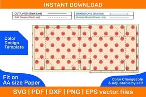 Folding 6 corner packaging box dieline template and 3D render file with 3D box Color Design Template vector