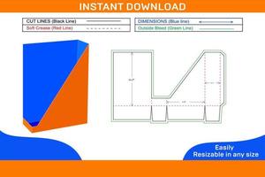 Desk file paper box, offfice file box dieline template and 3D box design Box dieline vector