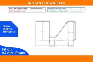 Desk file paper box, offfice file box dieline template and 3D box design Blank dieline template vector