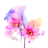 årgång vatten Färg blomma element png